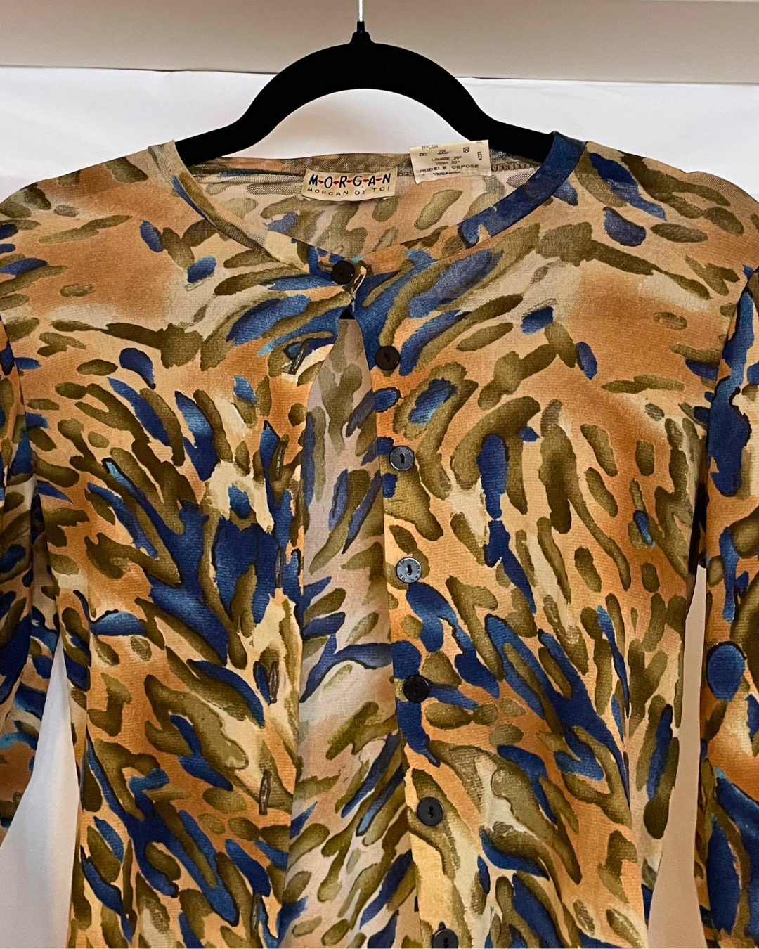 Vintage Morgan de Toi Abstract Print Button-Up Cardigan – Fits S/M
