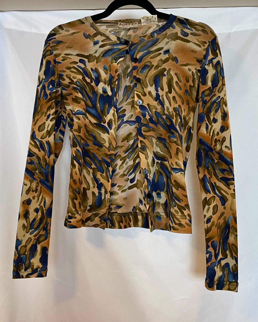 Vintage Morgan de Toi Abstract Print Button-Up Cardigan – Fits S/M