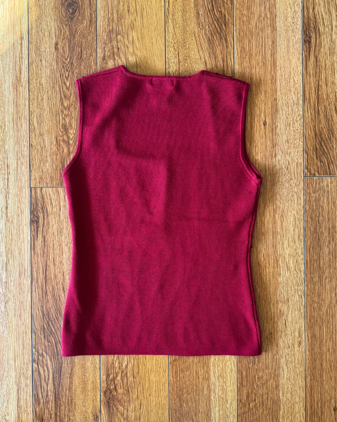 Vintage Georgiou Red Silk Beaded Blouse - Size S