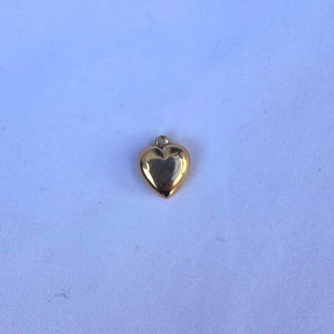 10k Solid Gold Puffy Heart Charm