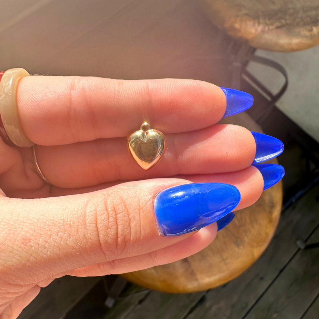 10k Solid Gold Puffy Heart Charm