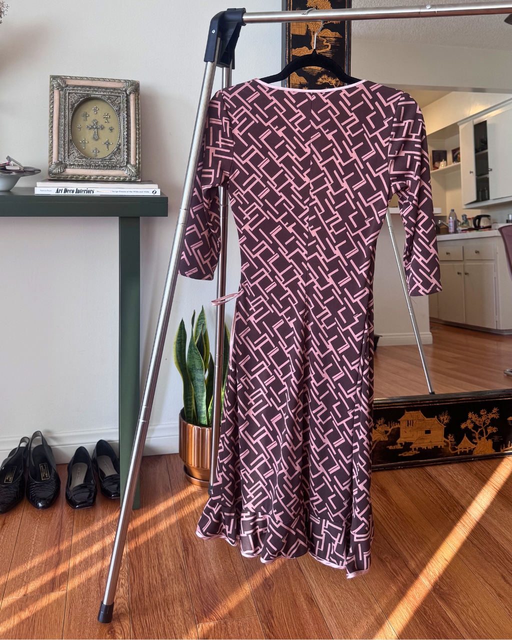 Vintage Jodi Kristopher Geometric Wrap Dress - Size M