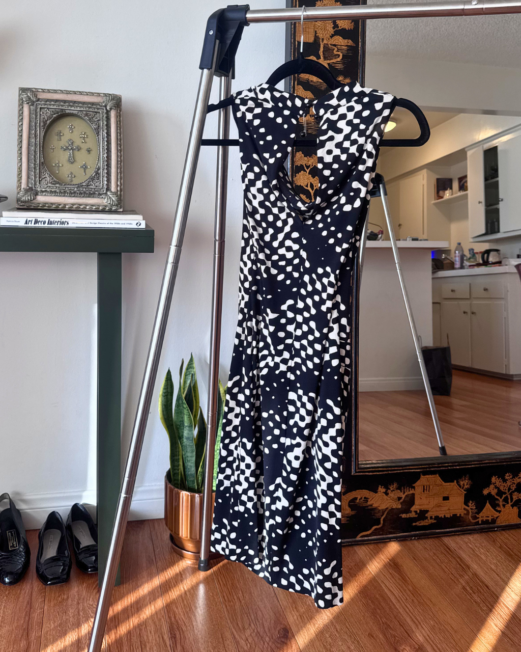 Vintage Nicole Miller Gold Label Abstract Print Midi Dress - Size M/L