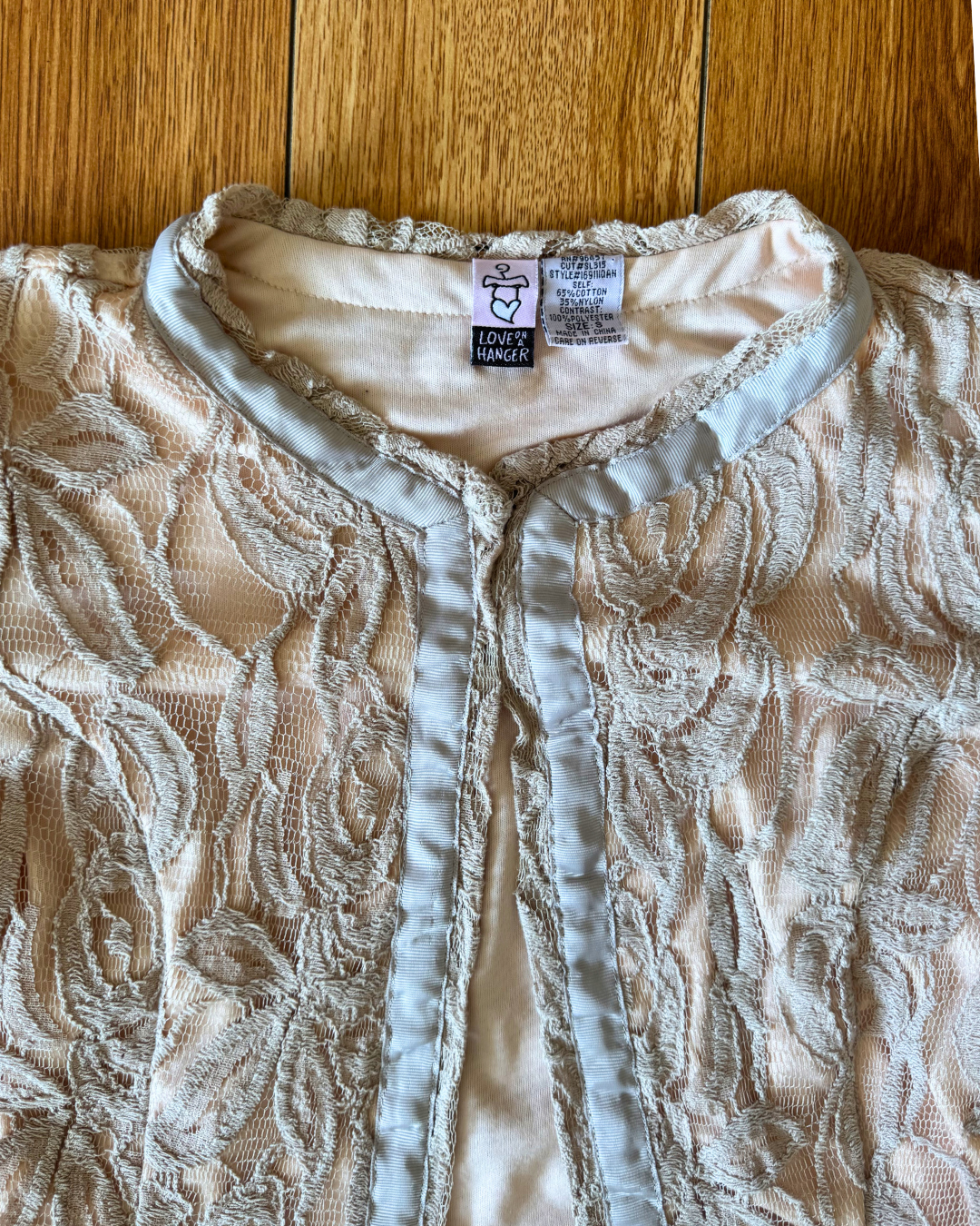 Vintage Love on a Hanger Pink Lace Jacket - Size S