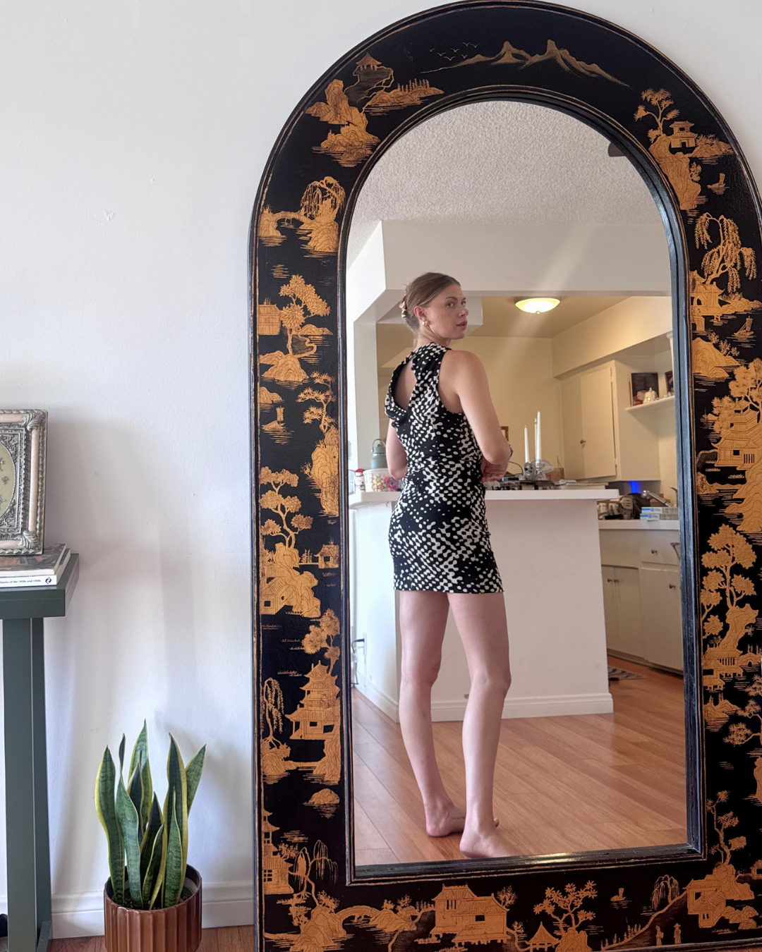 Vintage Nicole Miller Gold Label Abstract Print Midi Dress - Size M/L