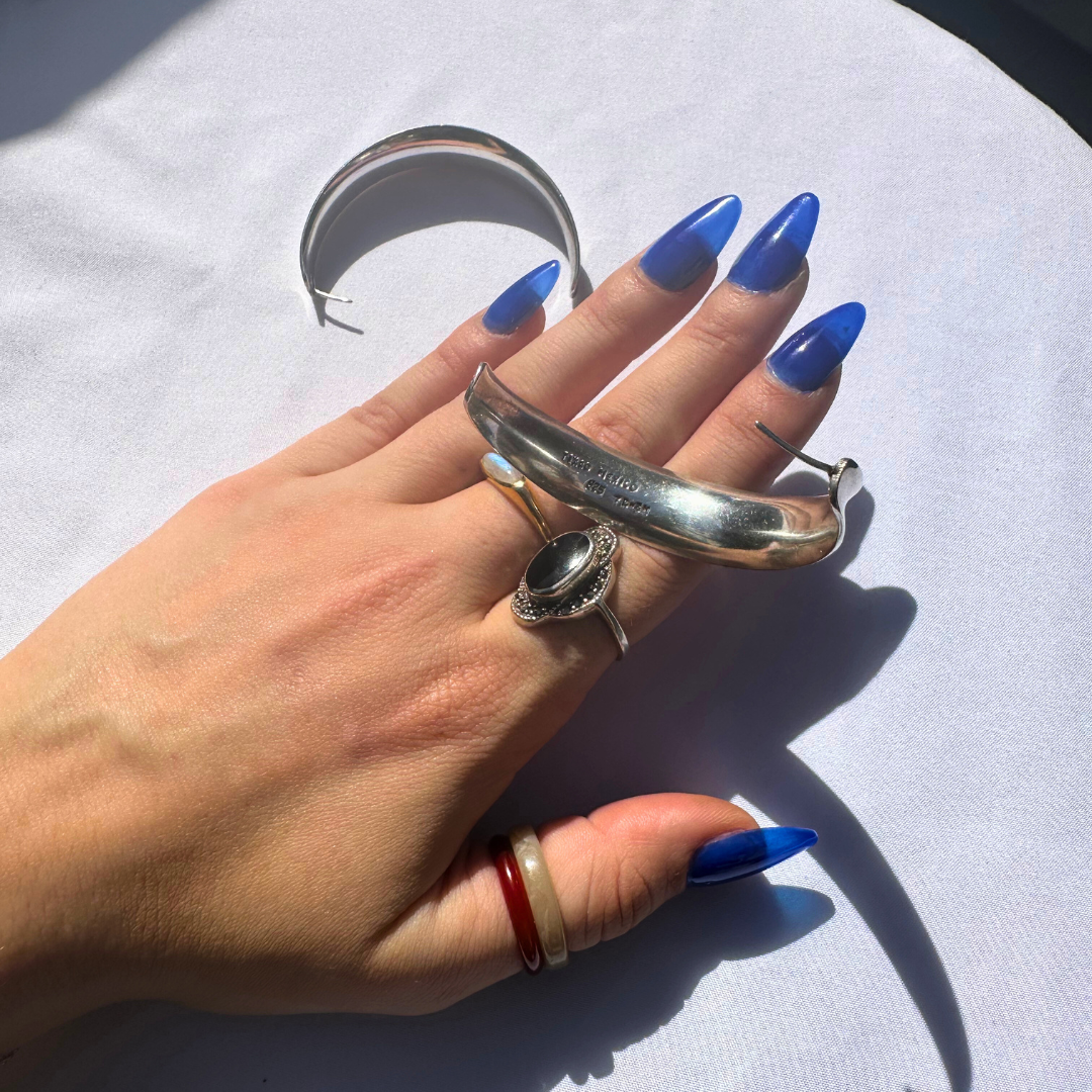Taxco 925 Sterling Silver Hoop Earrings