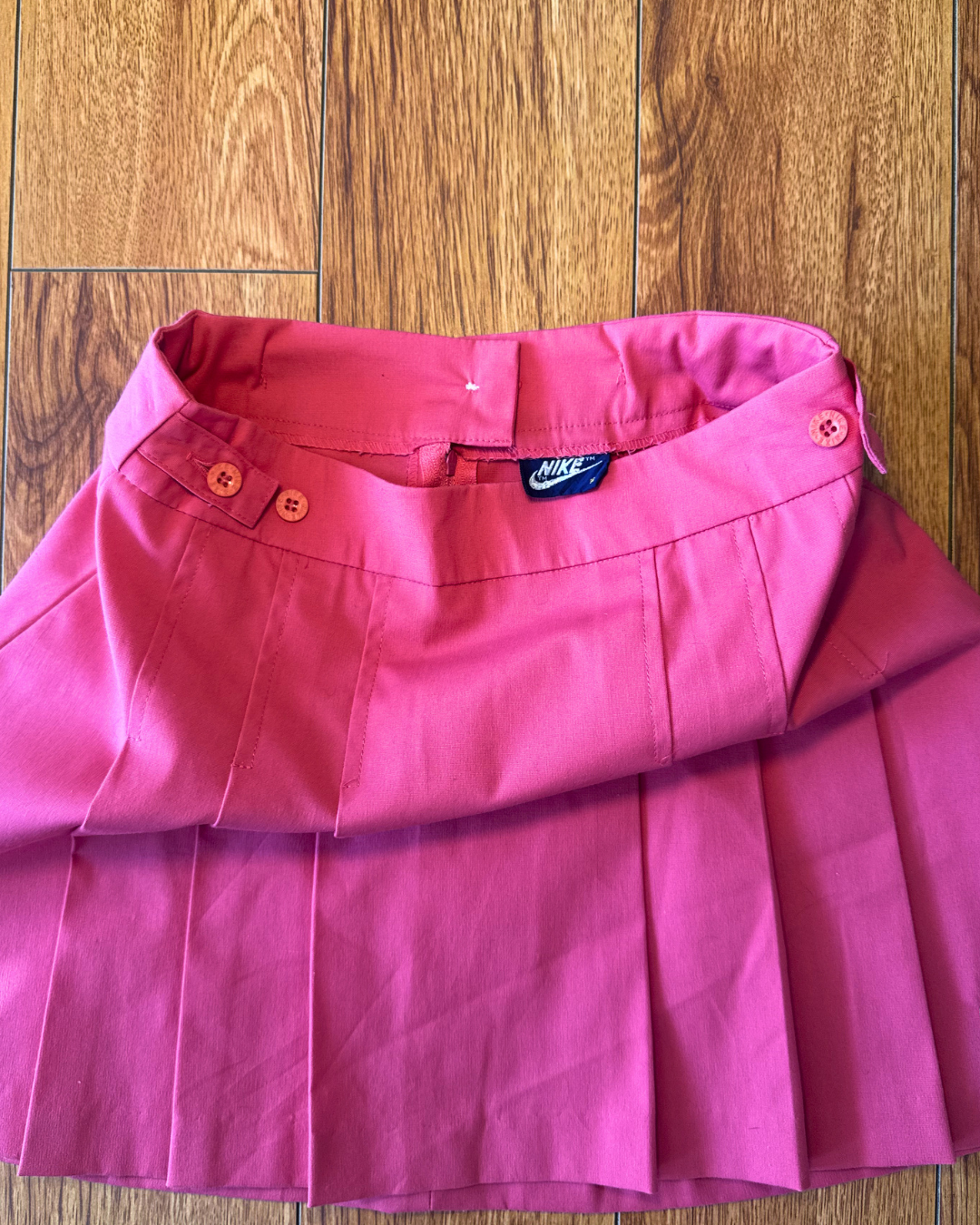 Vintage 80s Nike Pink Pleated Mini Skirt – Fits XXS