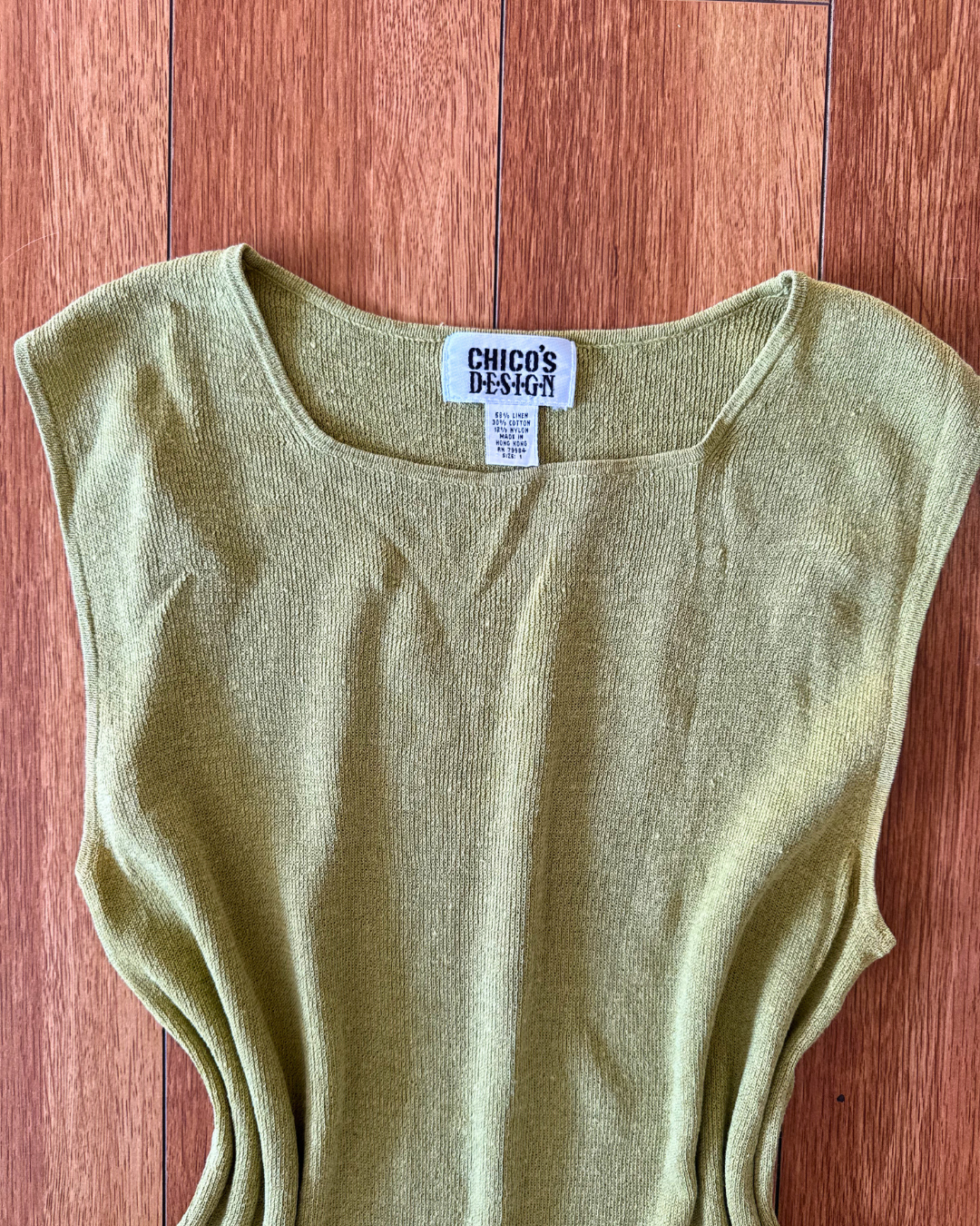 Vintage Chico’s Design Pale Green Shimmer Tank Top - Size 1 (fits like M)