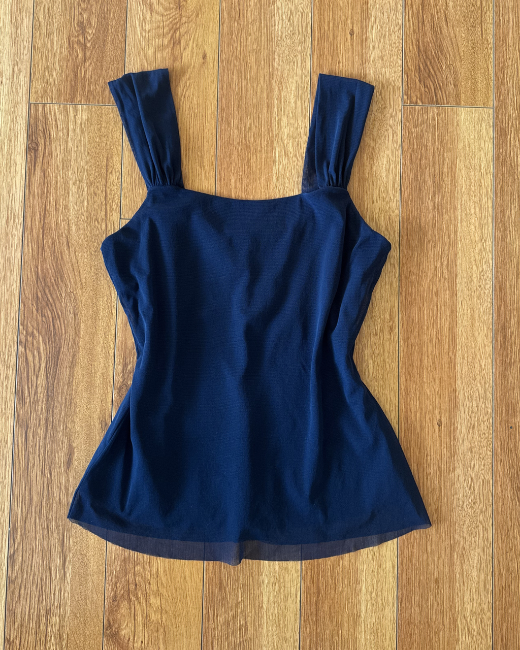 Vintage Elana Kattan Navy Sheer Strap Top – Size M