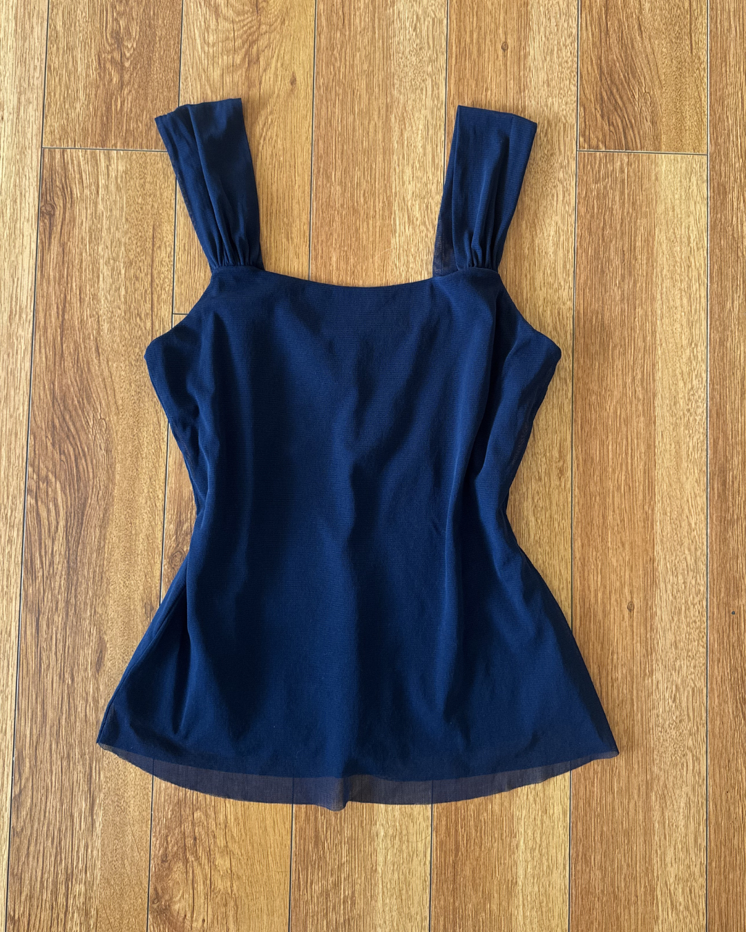 Vintage Elana Kattan Navy Sheer Strap Top – Size M