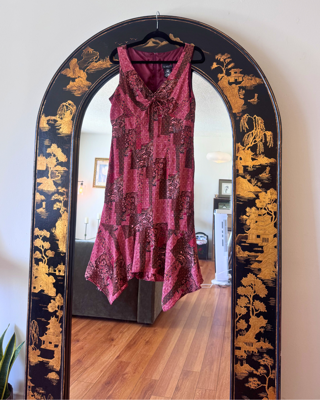 Vintage Scarlett Patchwork Handkerchief Hem Dress – Size 13/14