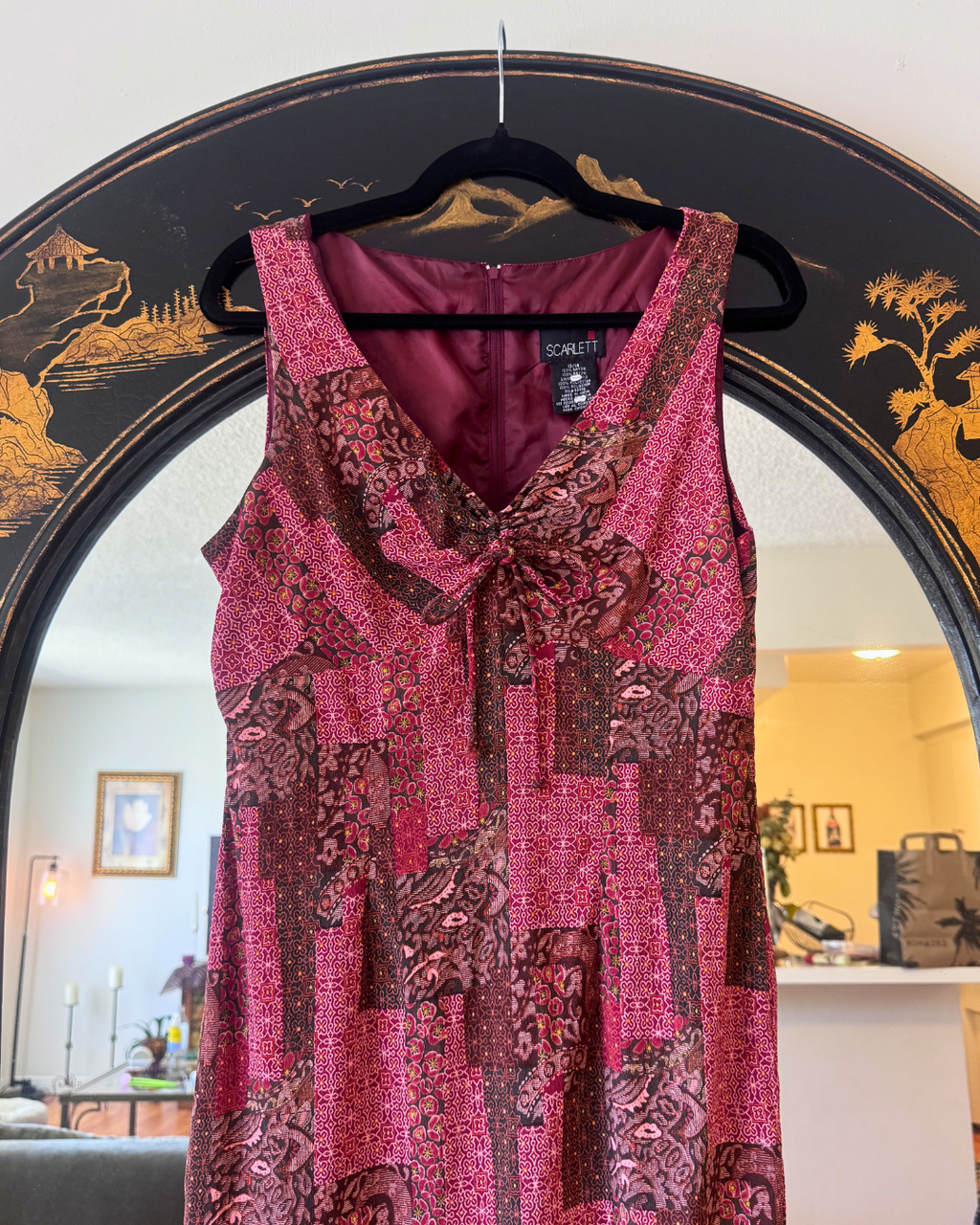 Vintage Scarlett Patchwork Handkerchief Hem Dress – Size 13/14
