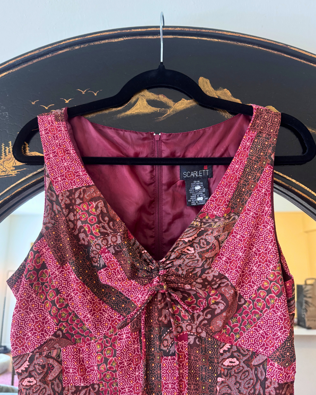 Vintage Scarlett Patchwork Handkerchief Hem Dress – Size 13/14