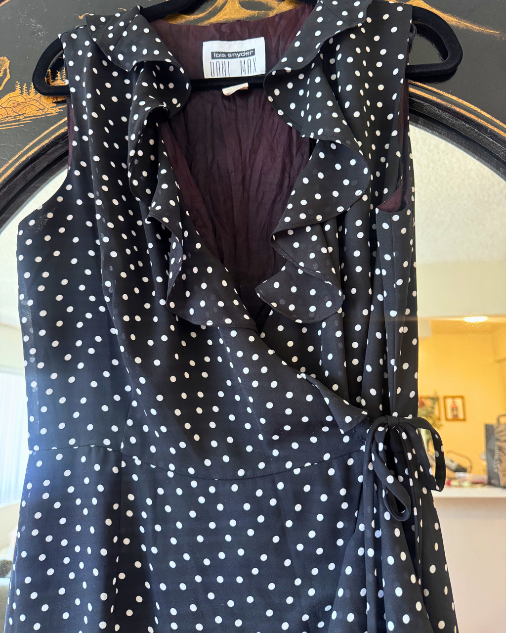 Vintage Lois Snyder Dani Max Polka Dot Wrap Dress – Size 12