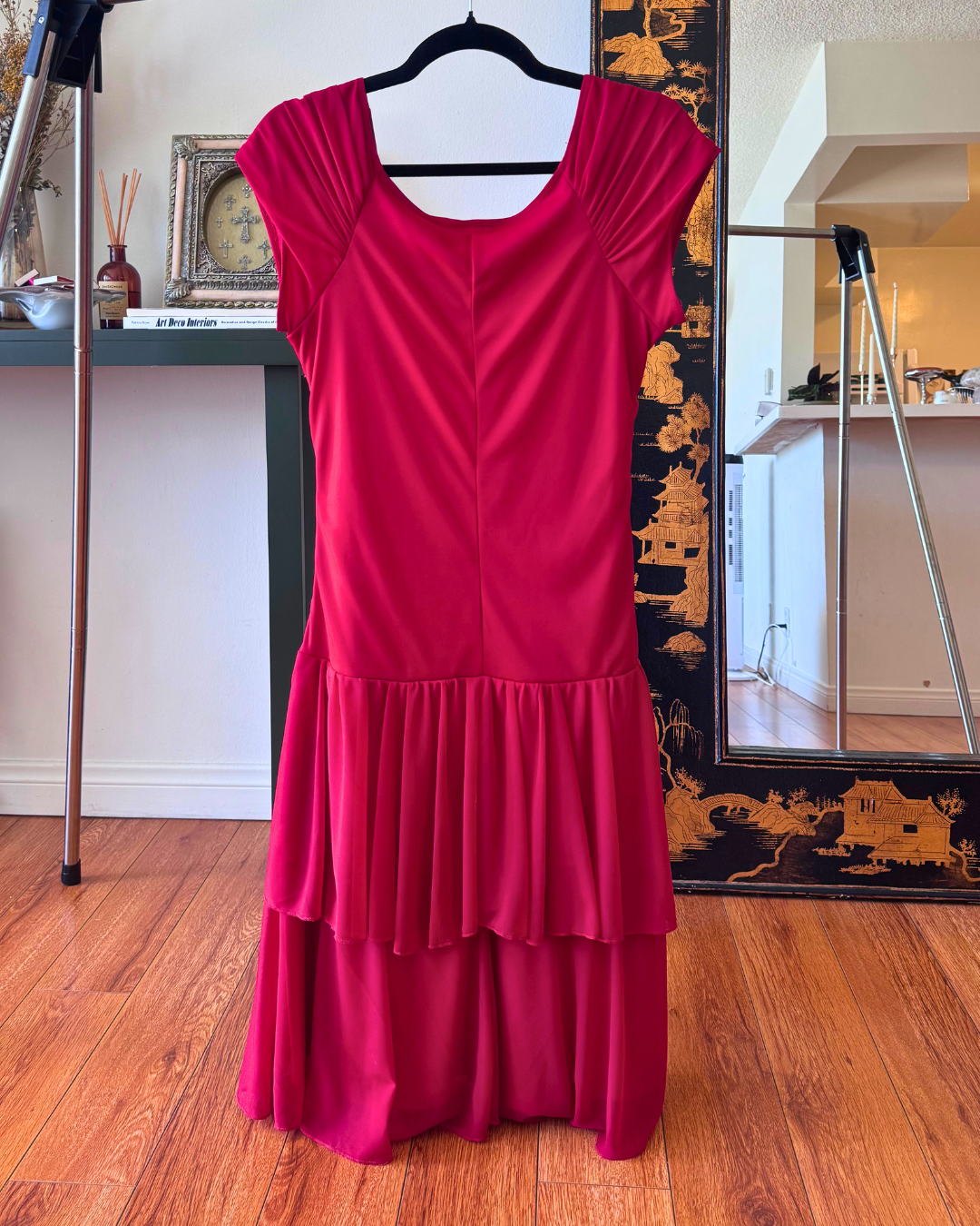 Vintage Jody California Red Ruched Party Dress – Size 11/12