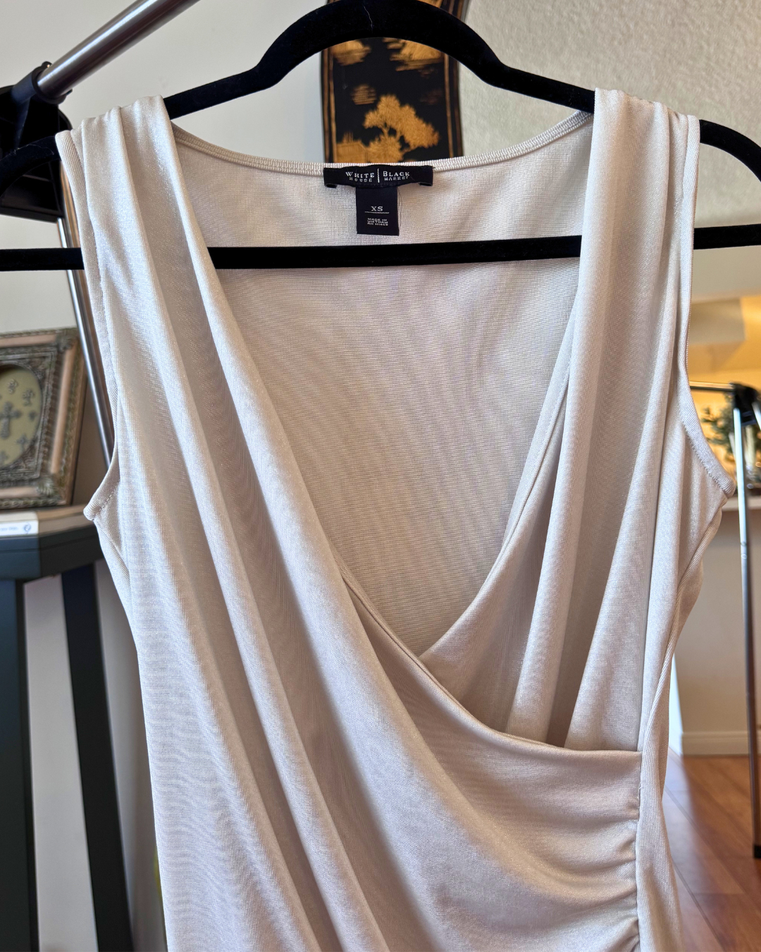 Vintage White House Black Market Iridescent Wrap-Style Top - Size XS