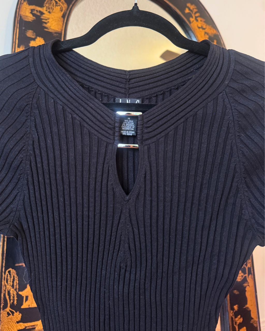 Vintage INC International Concepts Silk Blend Ribbed Knit Top – Petite Medium