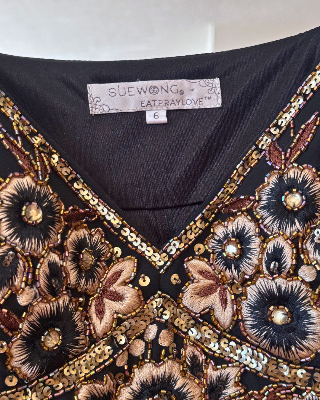 Sue Wong Embellished Silk Dress (Eat Pray Love Collection) - Size 6