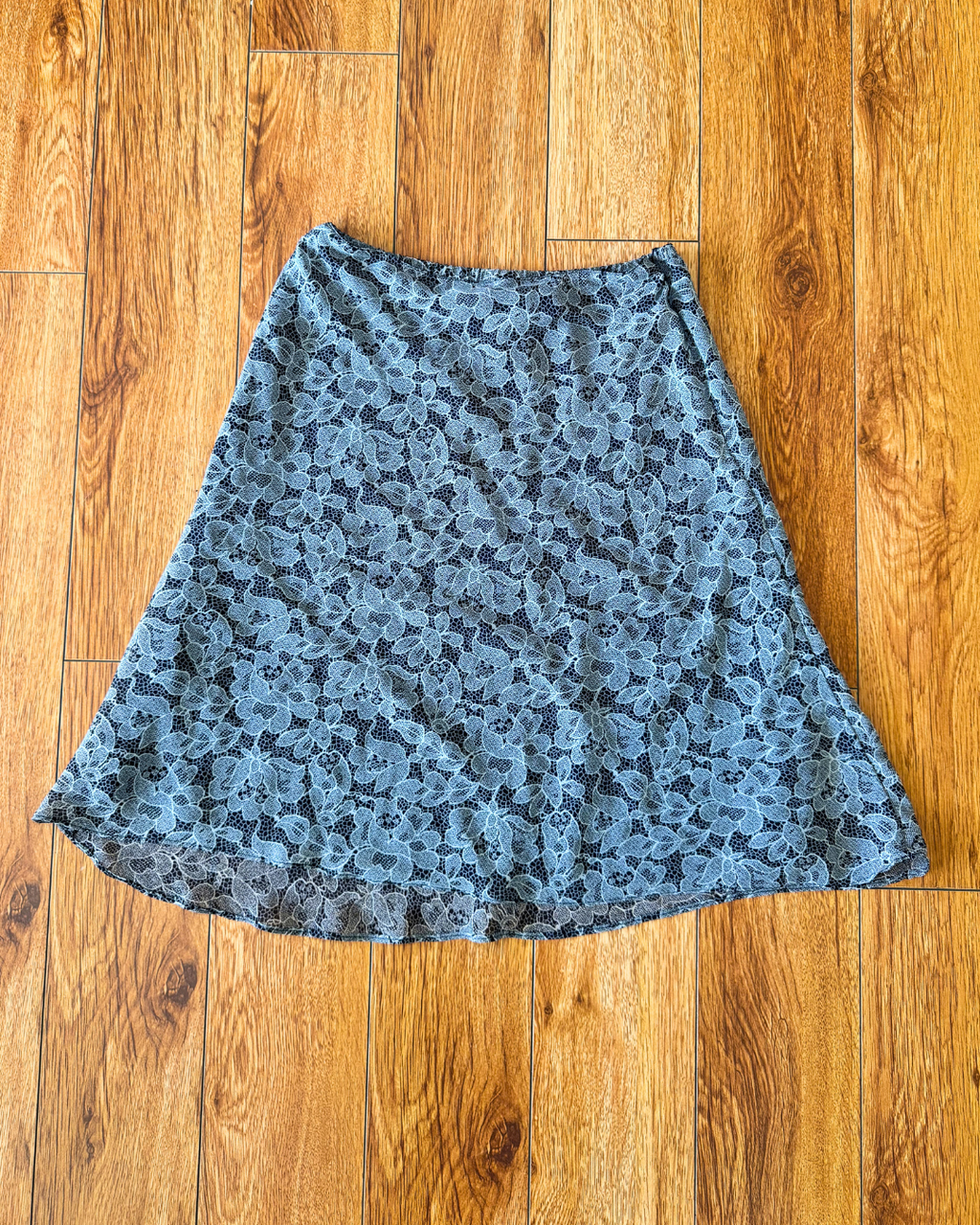 Vintage Express Black & White Floral Skirt - Size S