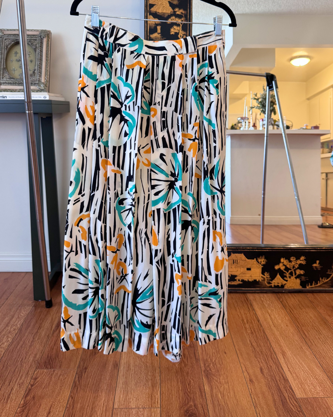 Vintage Christian Dior Tropical Abstract Print Blouse & Skirt Set – Size 10