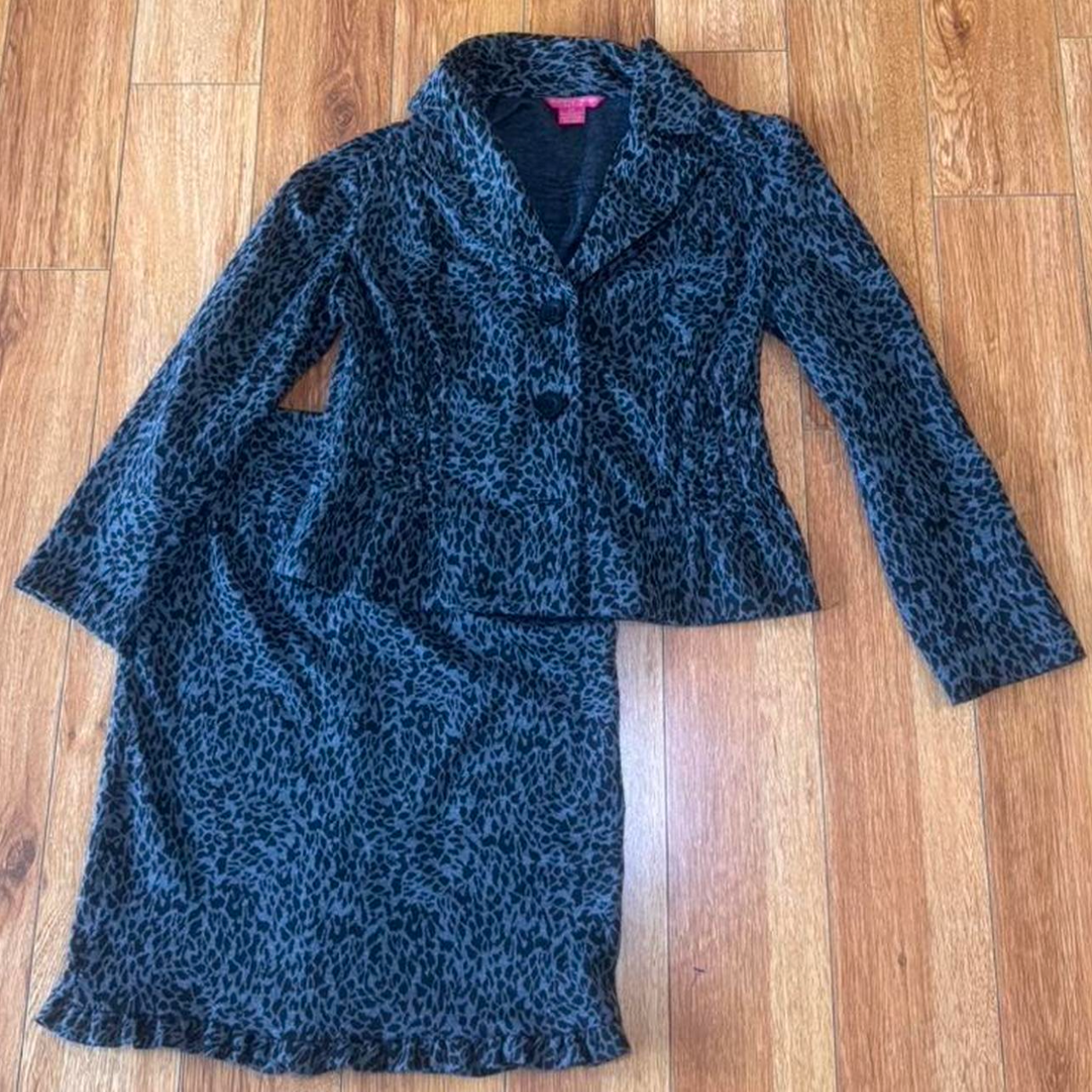 Leopard Print Suit Skirt Set - Size XS Petite