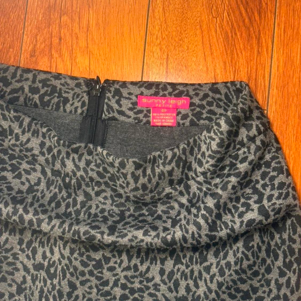 Leopard Print Suit Skirt Set - Size XS Petite