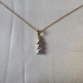 10k Gold Lavender Triangle Pendant Charm