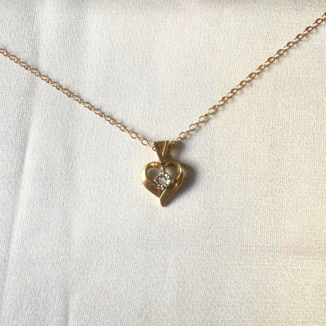 14k Solid Gold Heart Charm
