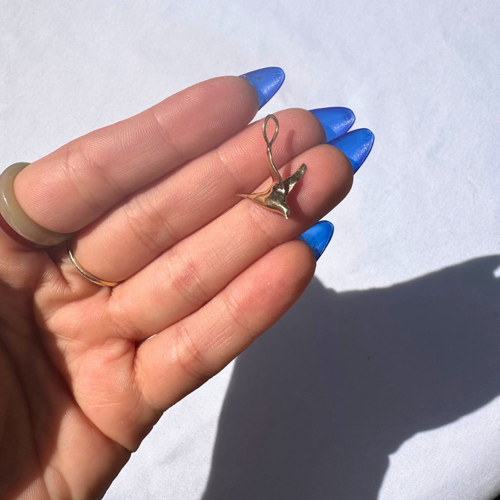 10k Solid Gold Crane Charm